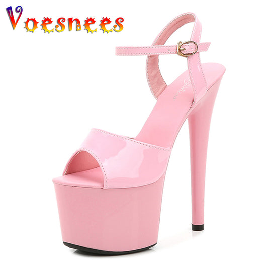 New Pole Dance Shoes Stripper High Heels Women Sexy Show Shoes Sandals Party Club 13 15 17 CM Platform High-heeled Shoes Wedding