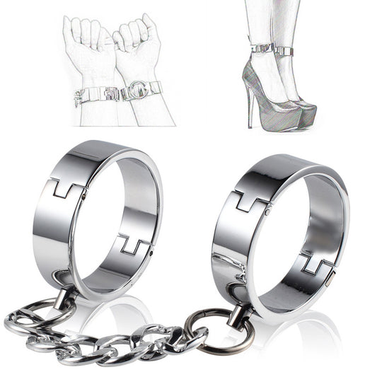 Metal Handcuffs Ankle Cuff Bondage Bracelet Restraints BDSM Adult Game Sex Toys for Couples Erotic Slave Toy SM Fetish Set