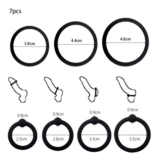 1/3/4/7/8 Penis Rings Cock Rings Penis Sleeve Penis Trainer Delay Ejaculation High Elasticity Time Lasting Sex Toys for Men