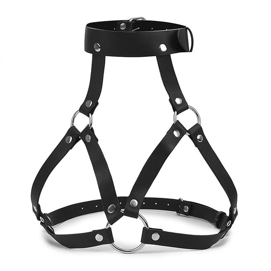 Erotic BDSM Sex Toys for Couples Leather Bra Cage Sex Game Chest Bondage Body Harness Lingerie Goth Belt Slave Breasts for Women